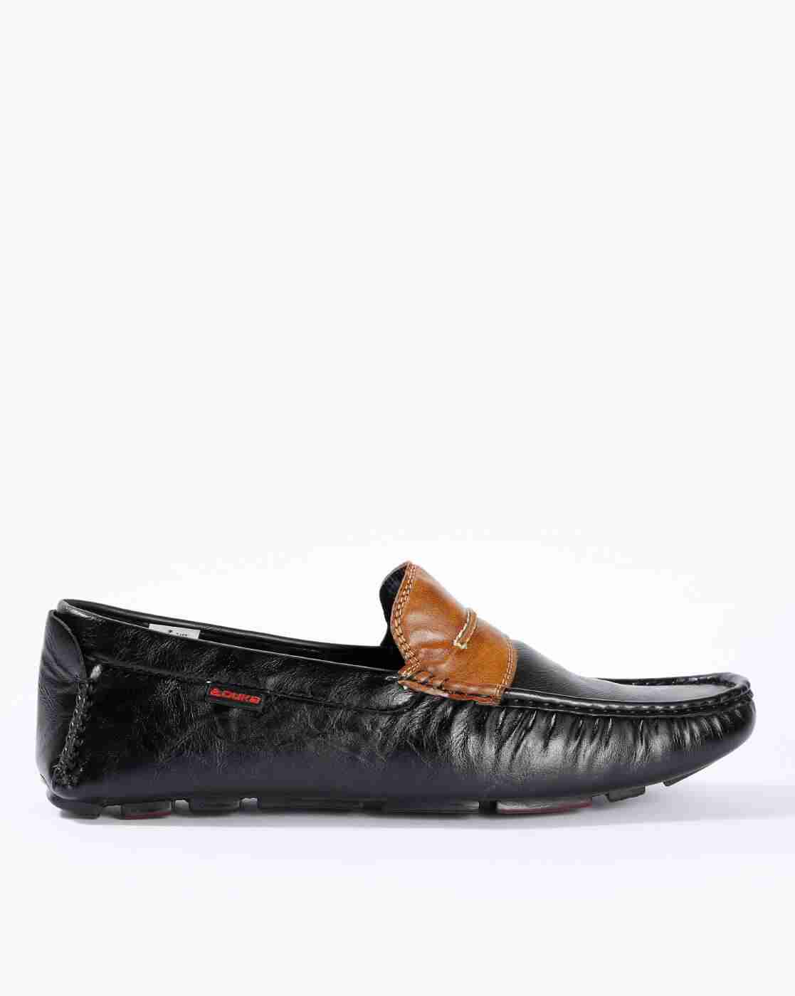 Panelled Textured Loafers