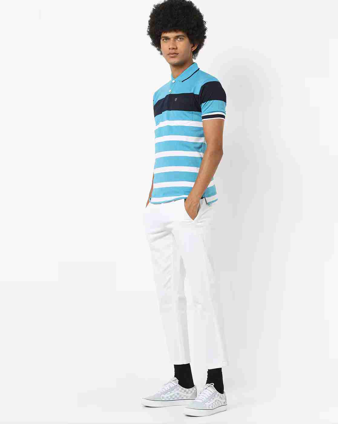 DUKE | Striped Polo T-shirt with Patch Pocket|3