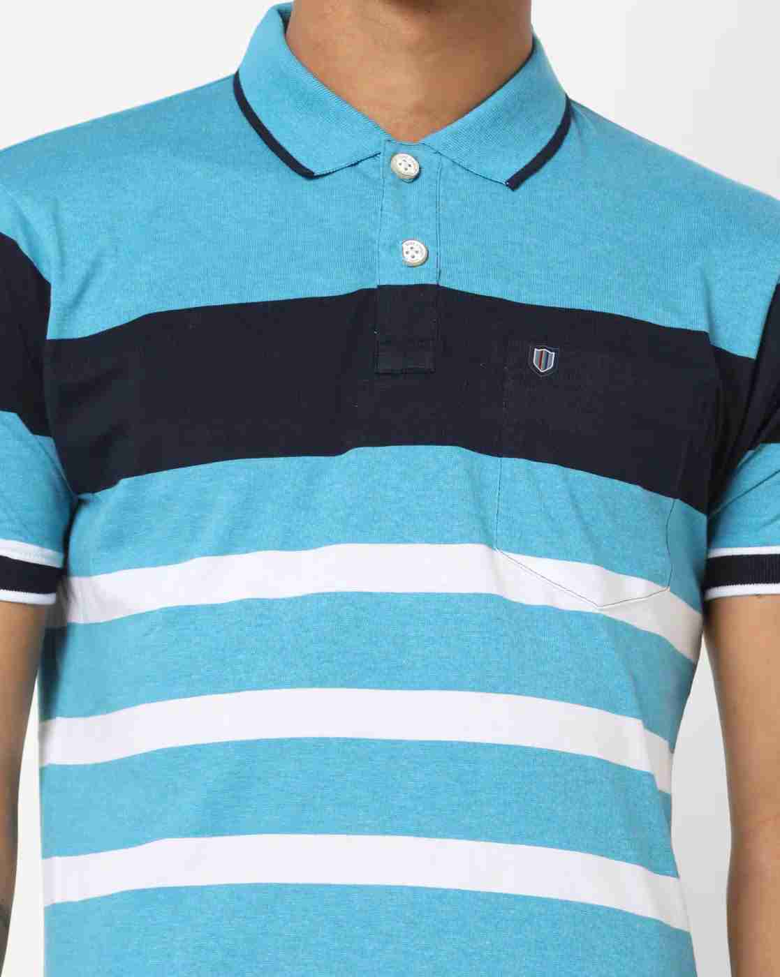 DUKE | Striped Polo T-shirt with Patch Pocket|4