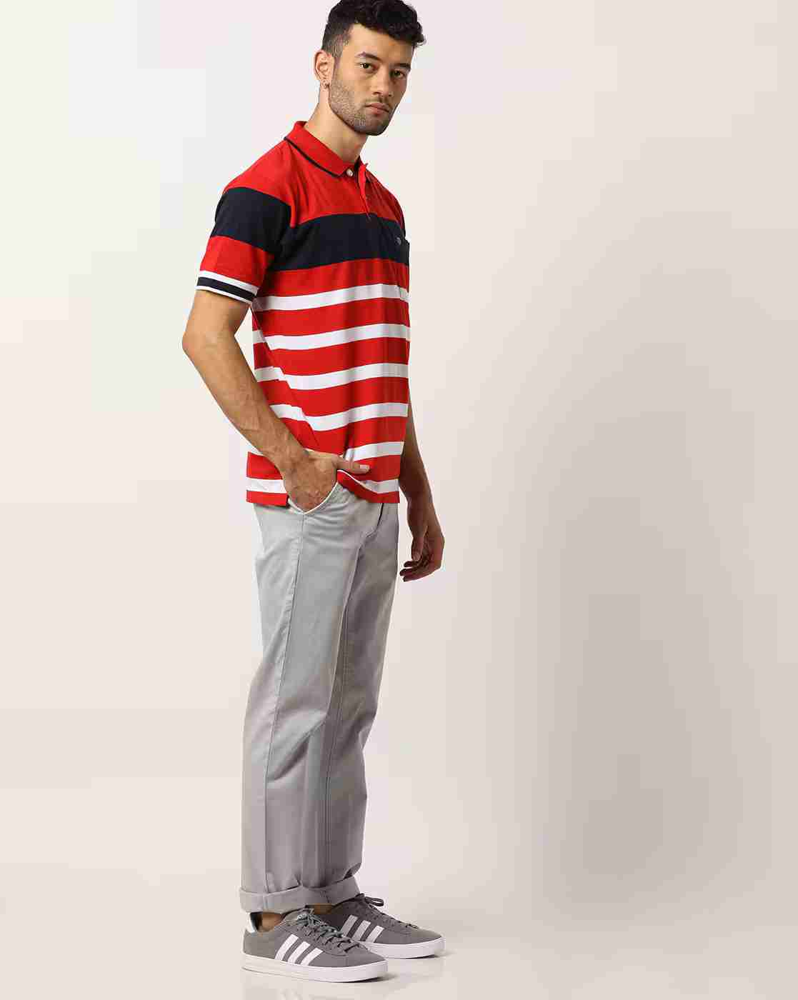 DUKE | Striped Polo T-shirt with Patch Pocket|3