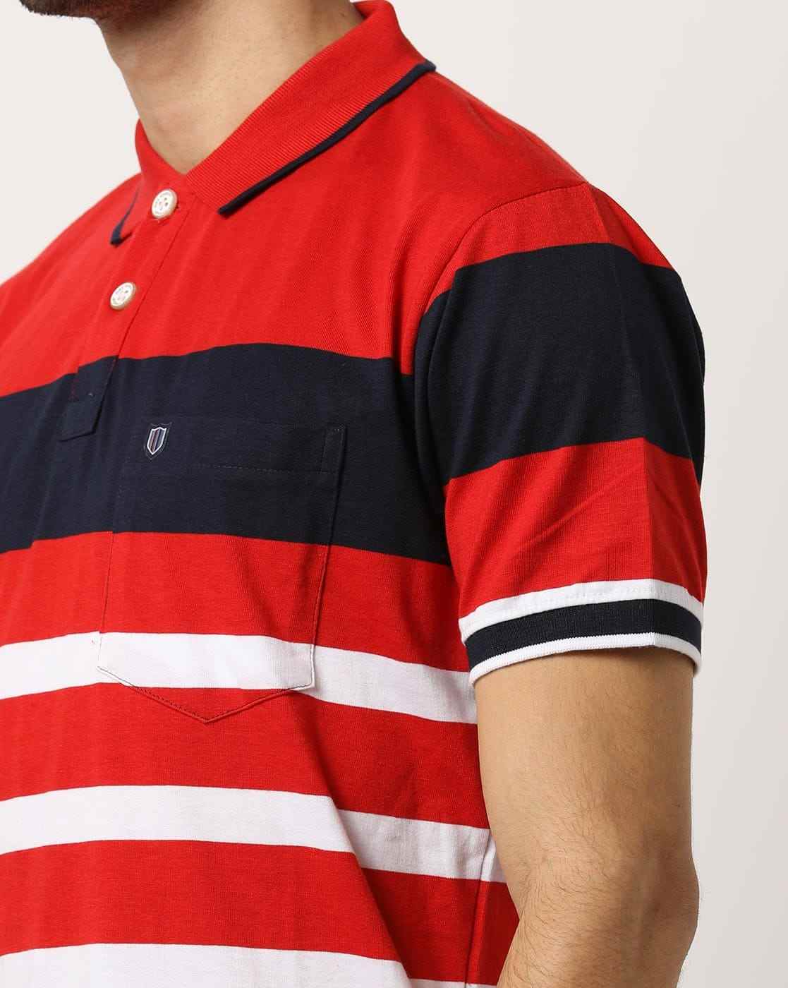 DUKE | Striped Polo T-shirt with Patch Pocket|5