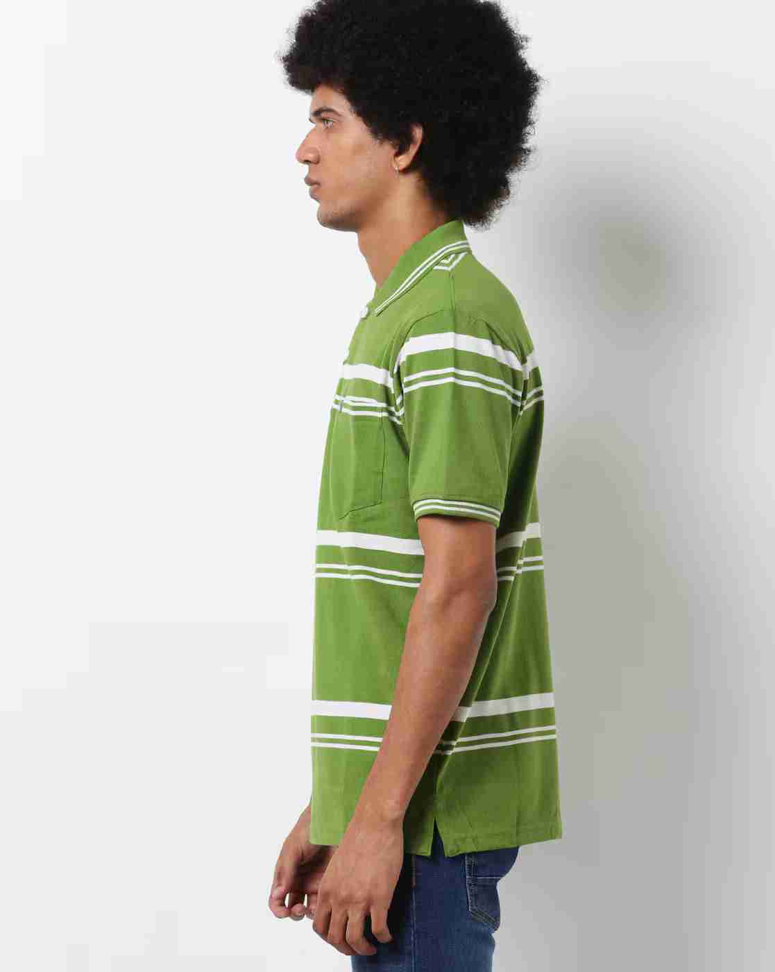 DUKE | Striped Polo T-shirt with Patch Pocket|1