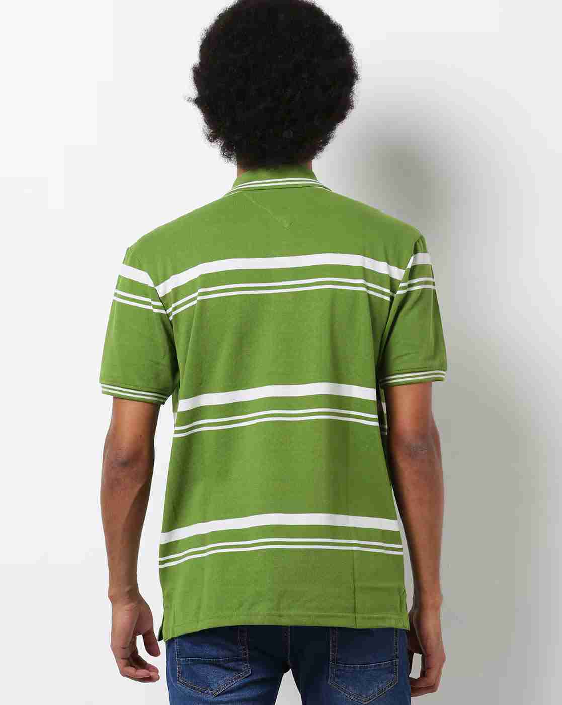 DUKE | Striped Polo T-shirt with Patch Pocket|2