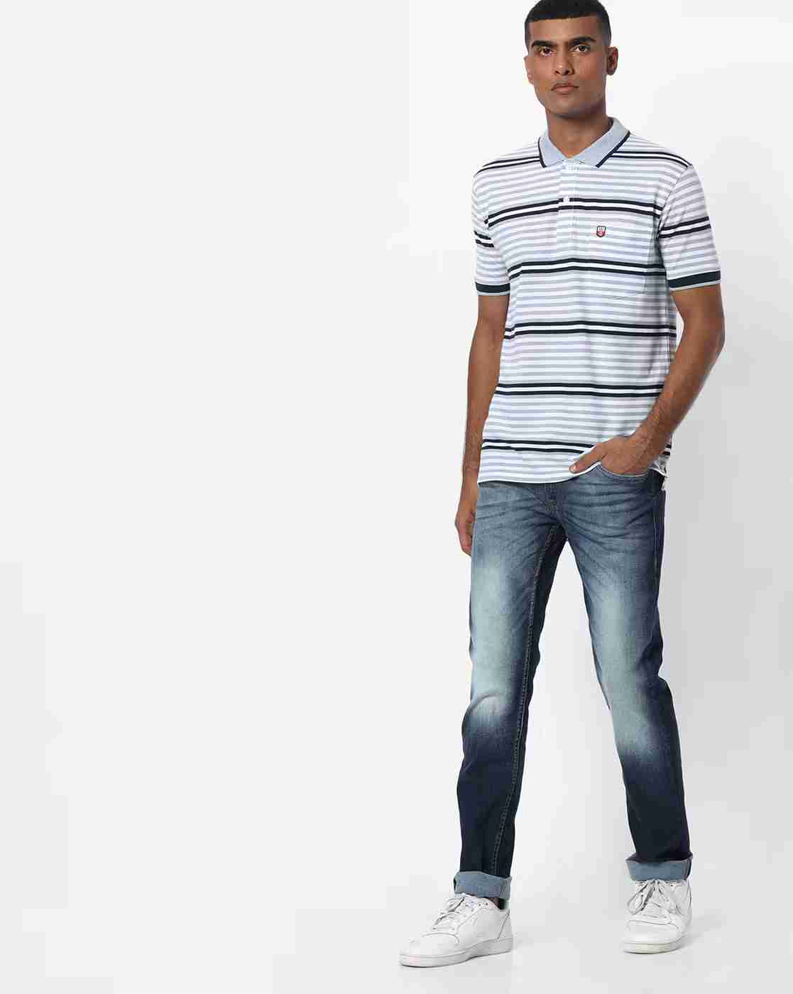 DUKE | Striped Polo T-shirt with Patch Pocket|3
