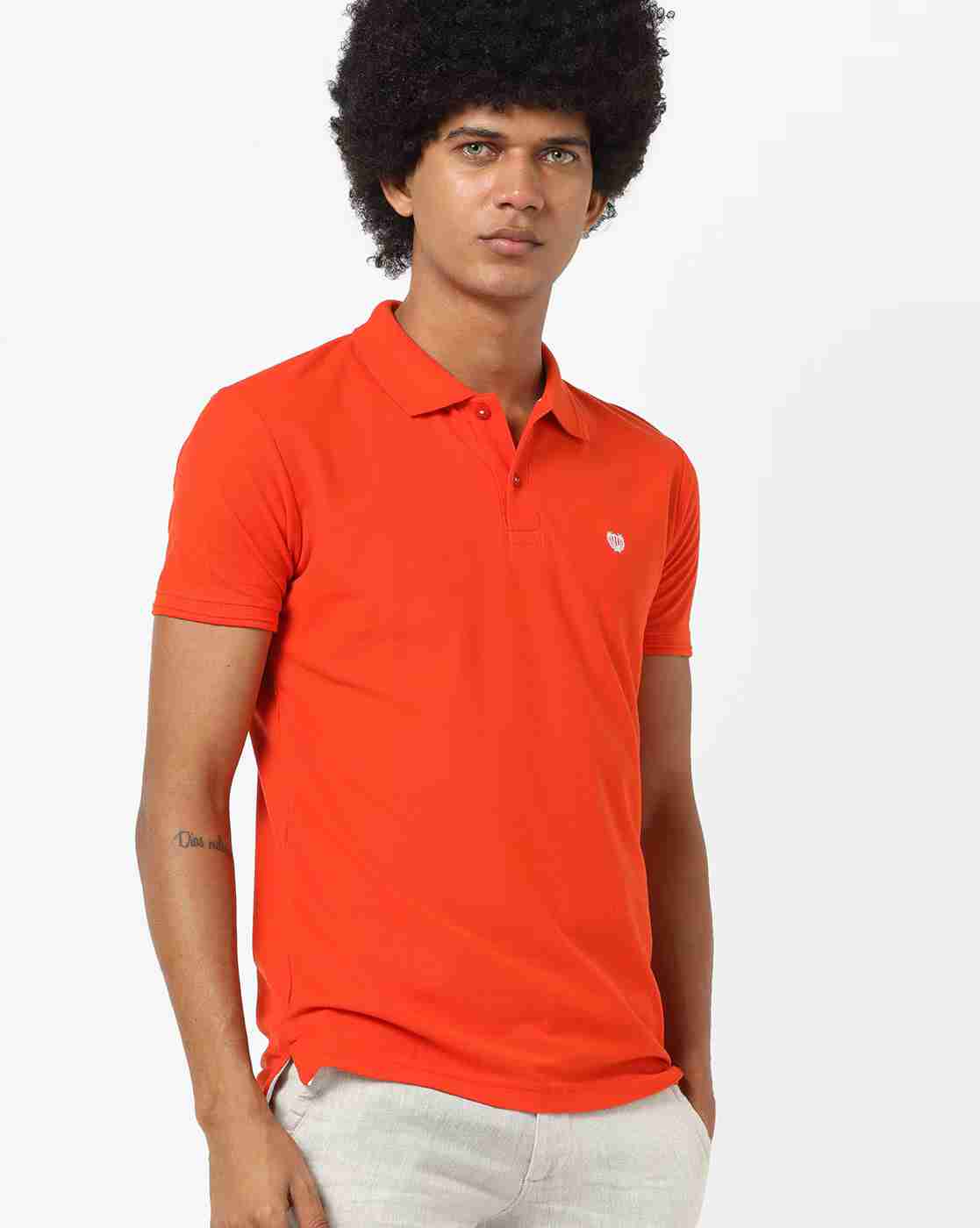 Slim Fit Polo T-shirt with Vented Hems