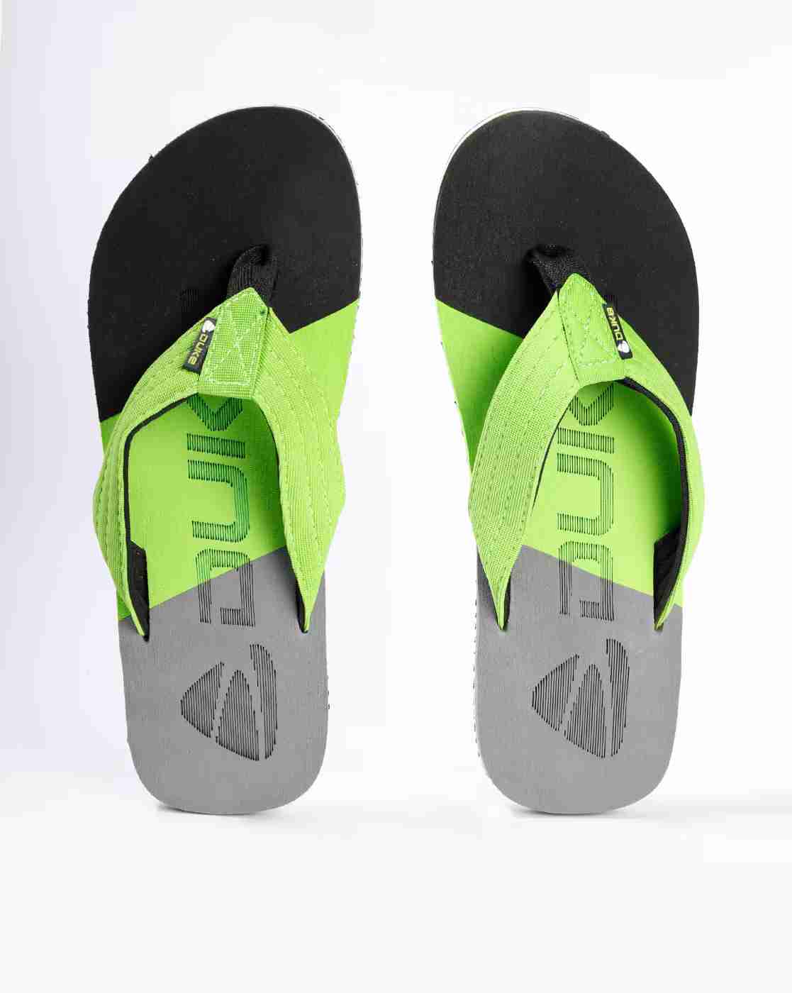 Colourblock Thong-Style Flip-Flops with Branding