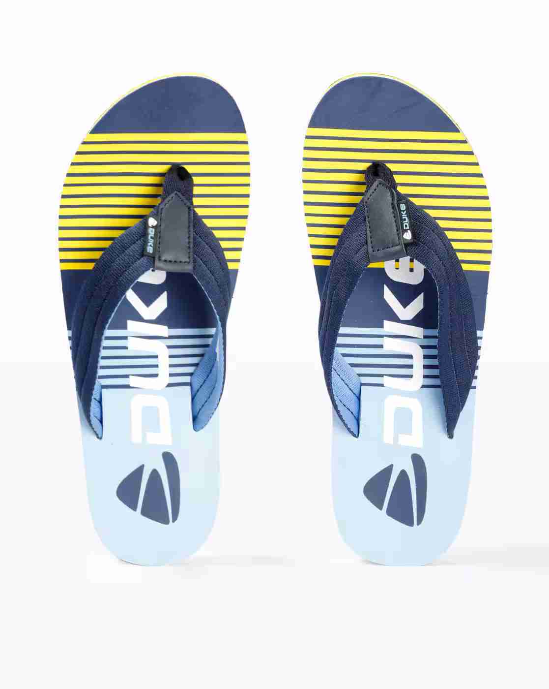 Striped Thong-Style Flip-Flops with Branding
