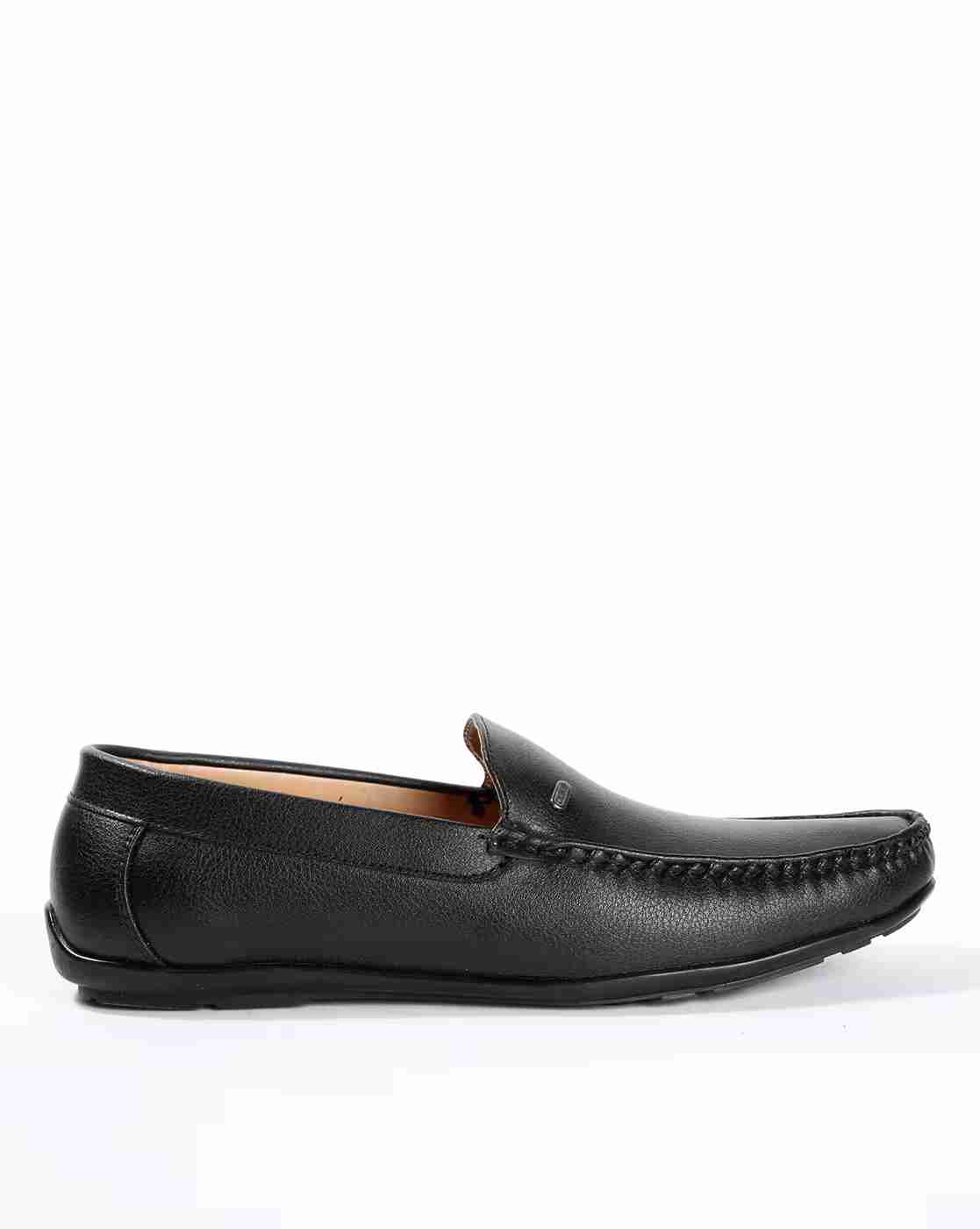 Textured Low-Top Loafers