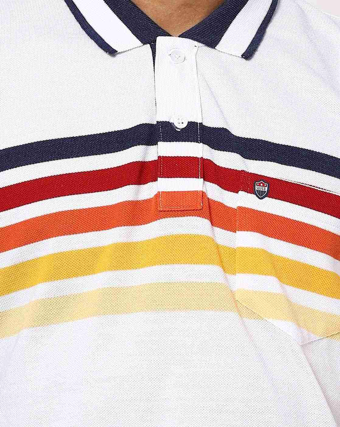 DUKE | Polo T-shirt with Placement Stripes|4