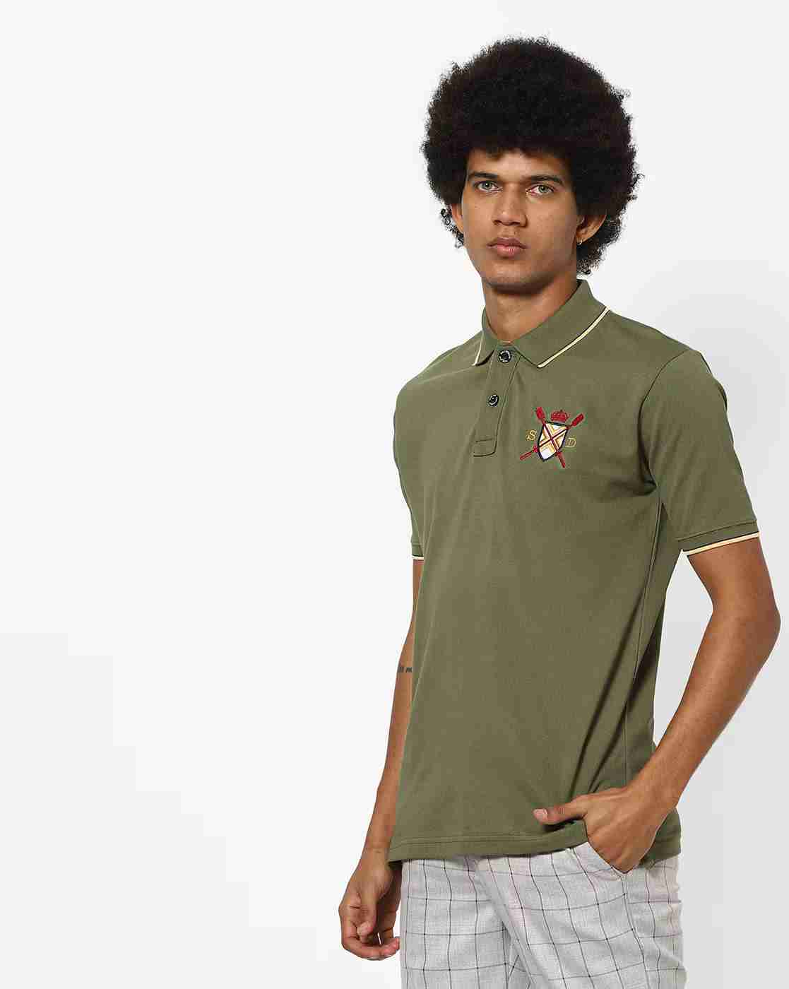 Polo T-shirt with Placement Embroidery