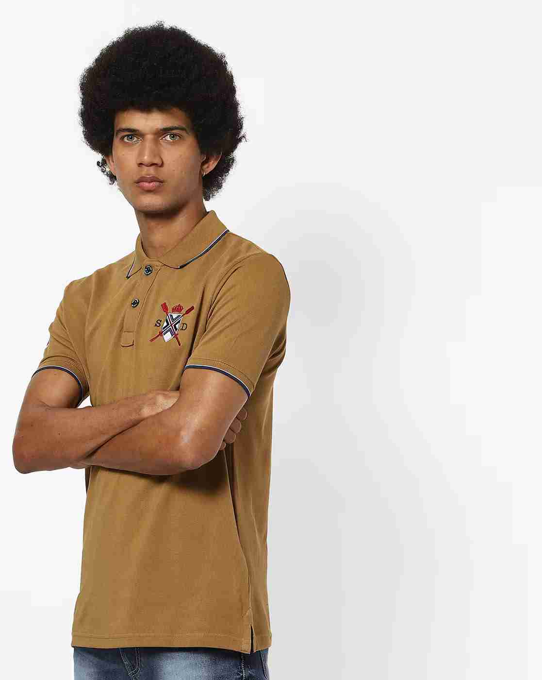 Polo T-shirt with Placement Embroidery
