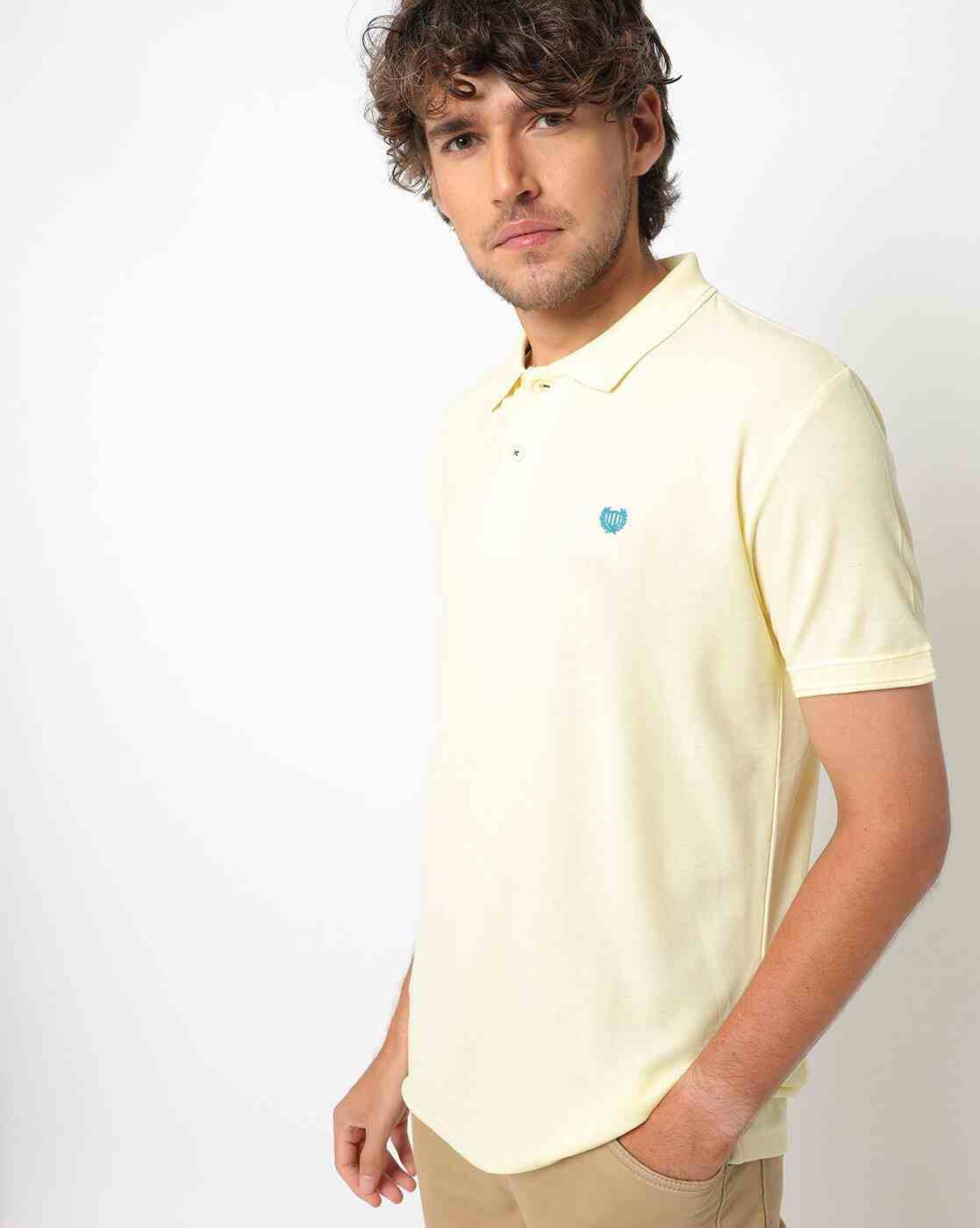 Slim Fit Polo T-shirt with Vented Hem
