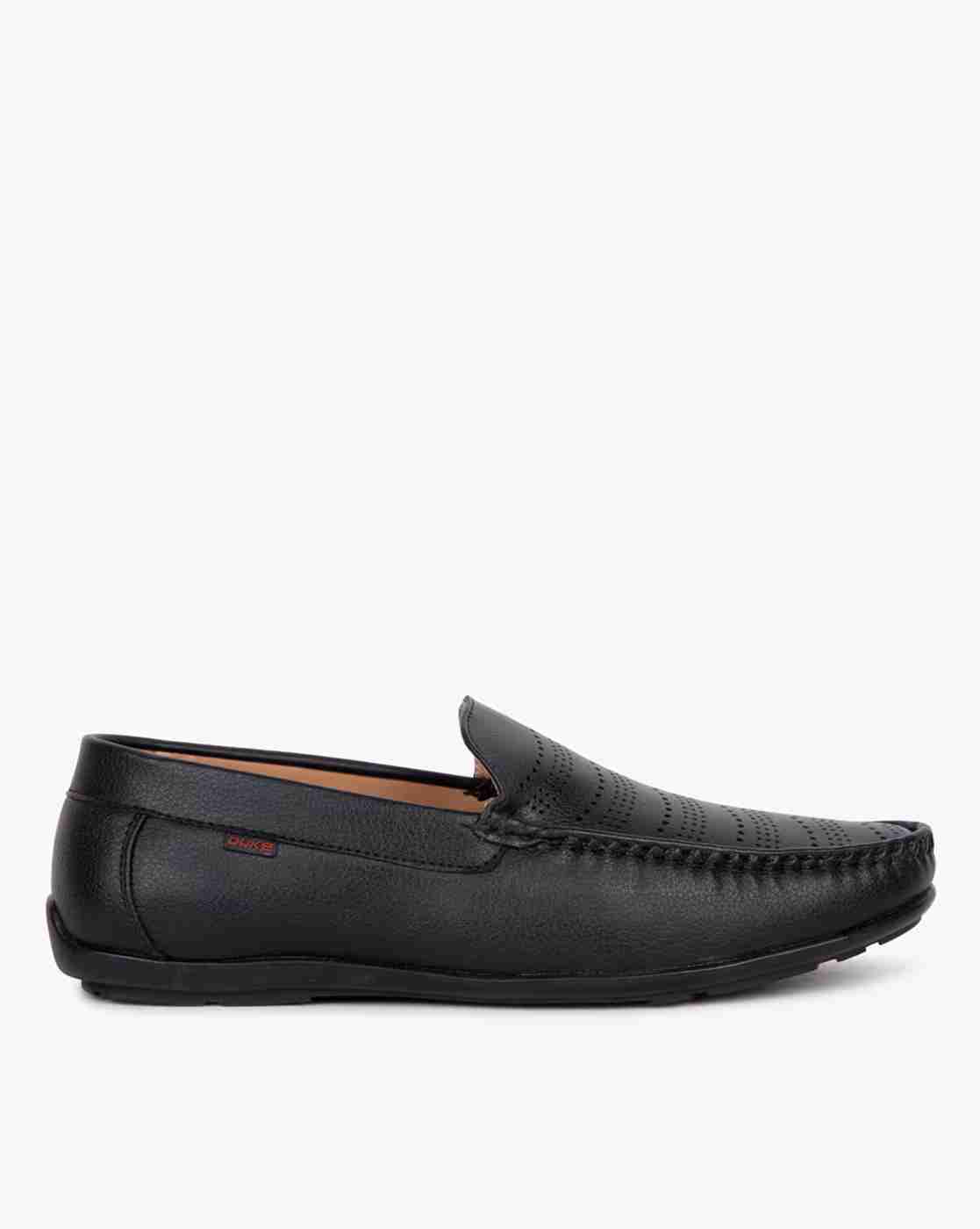Textured Loafers with Perforations