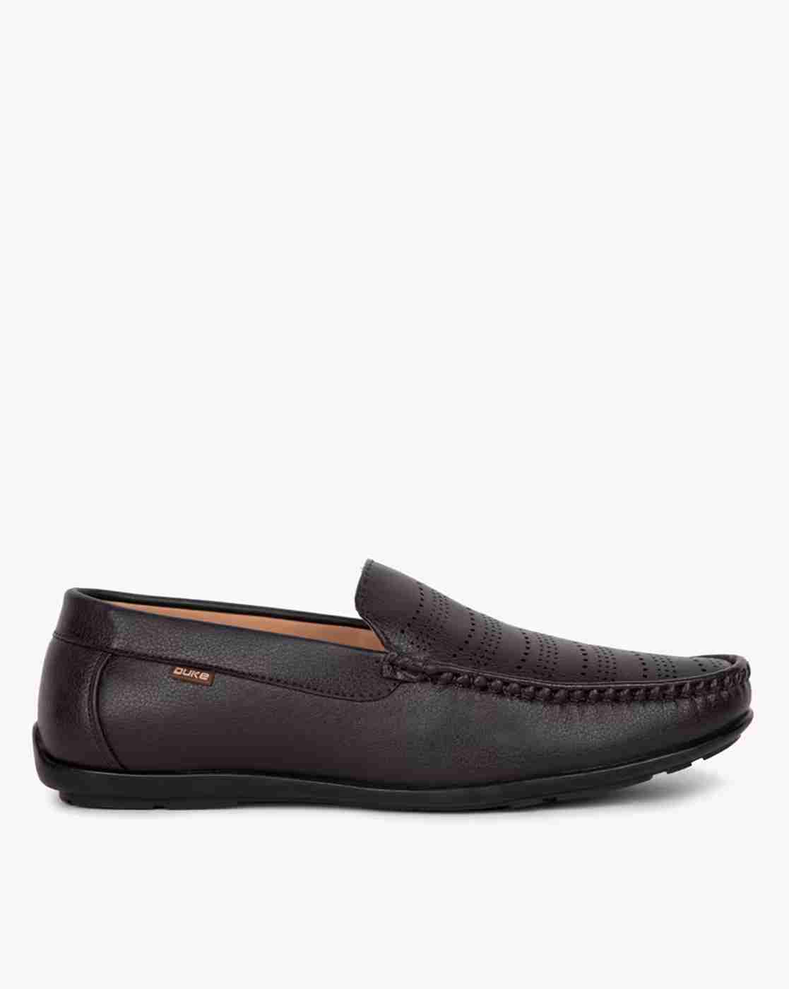 Textured Loafers with Perforations