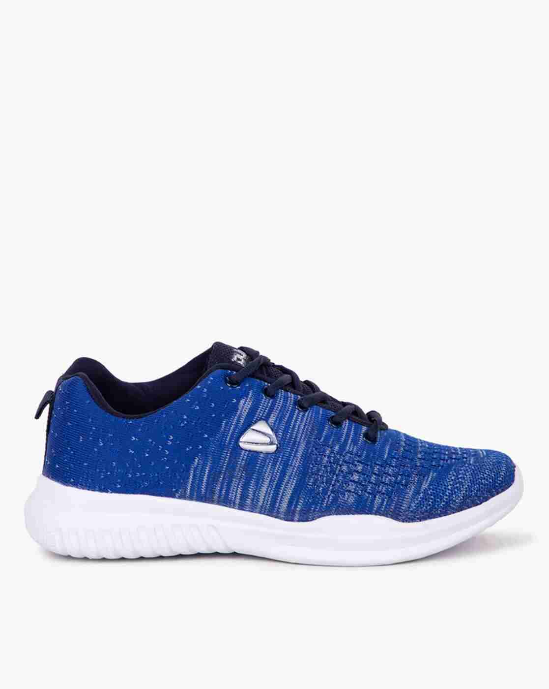 Textured Panelled Lace-Up Sports Shoes