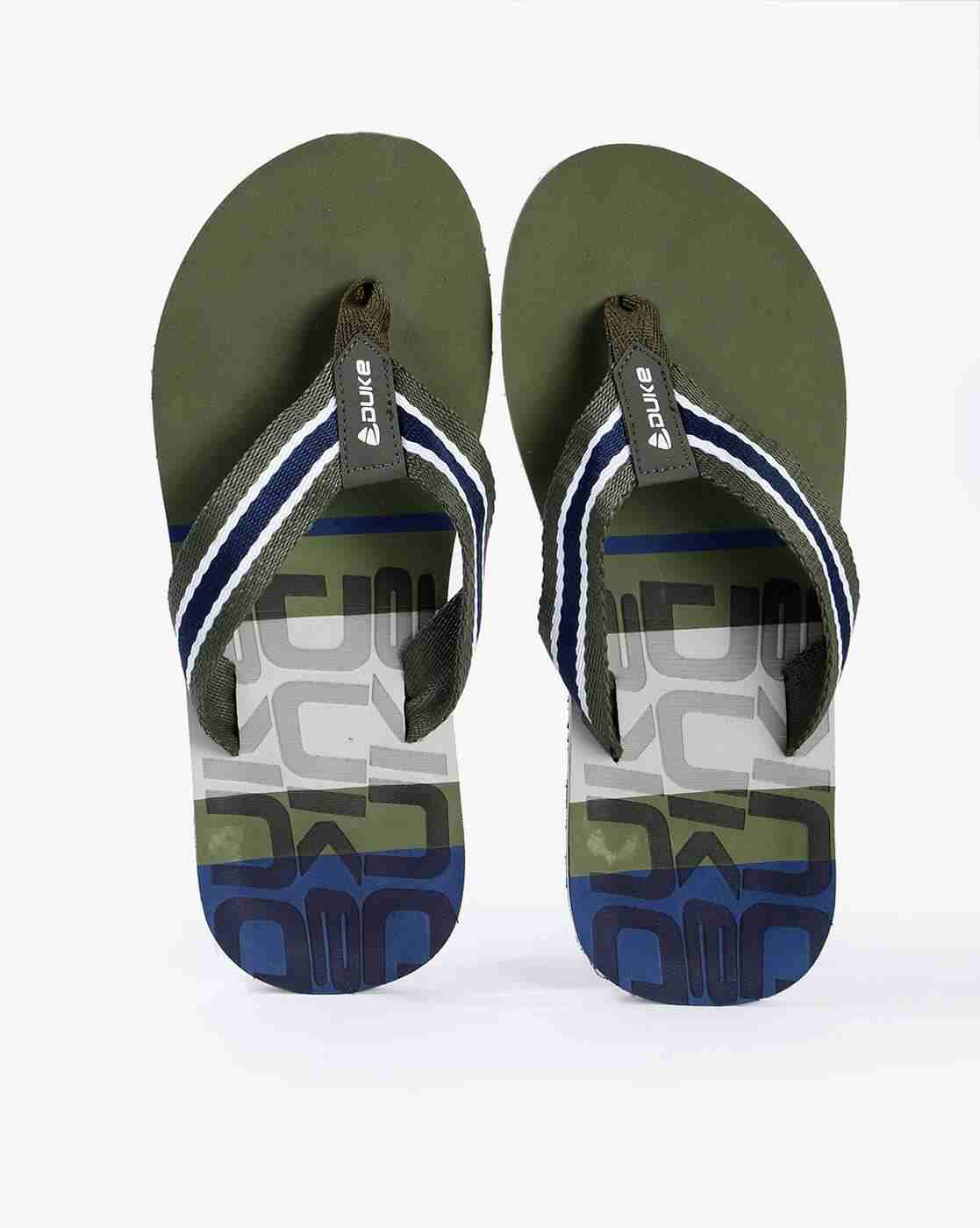 Thong-Strap Flip-Flops with Brand Print