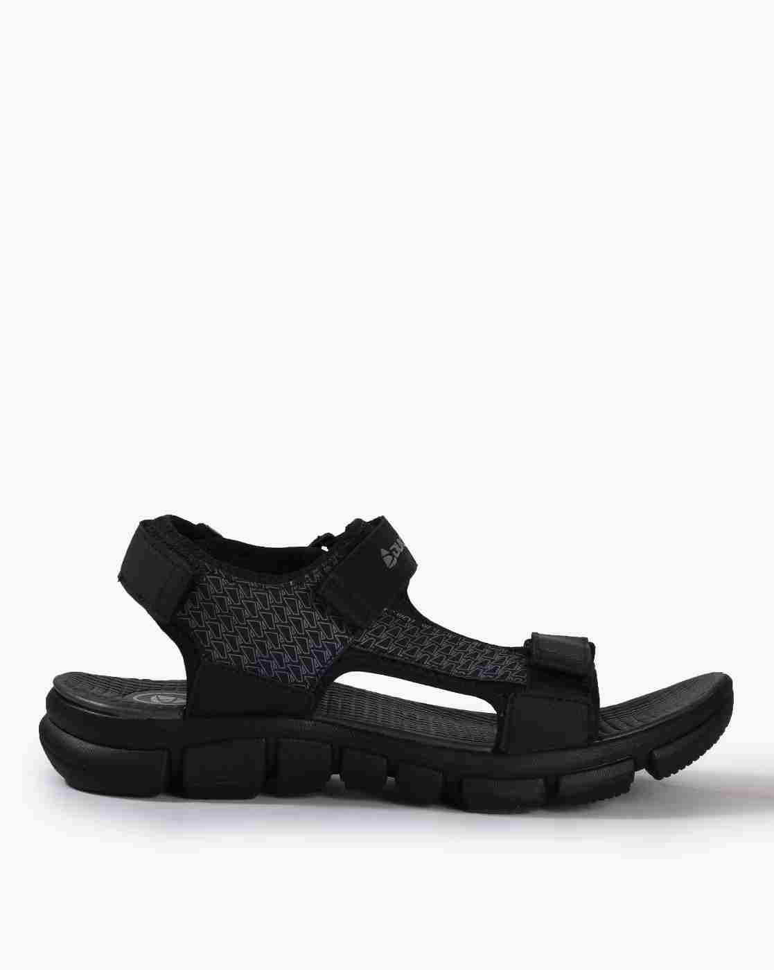 Strappy Slip-On Sandals with Velcro Fastening