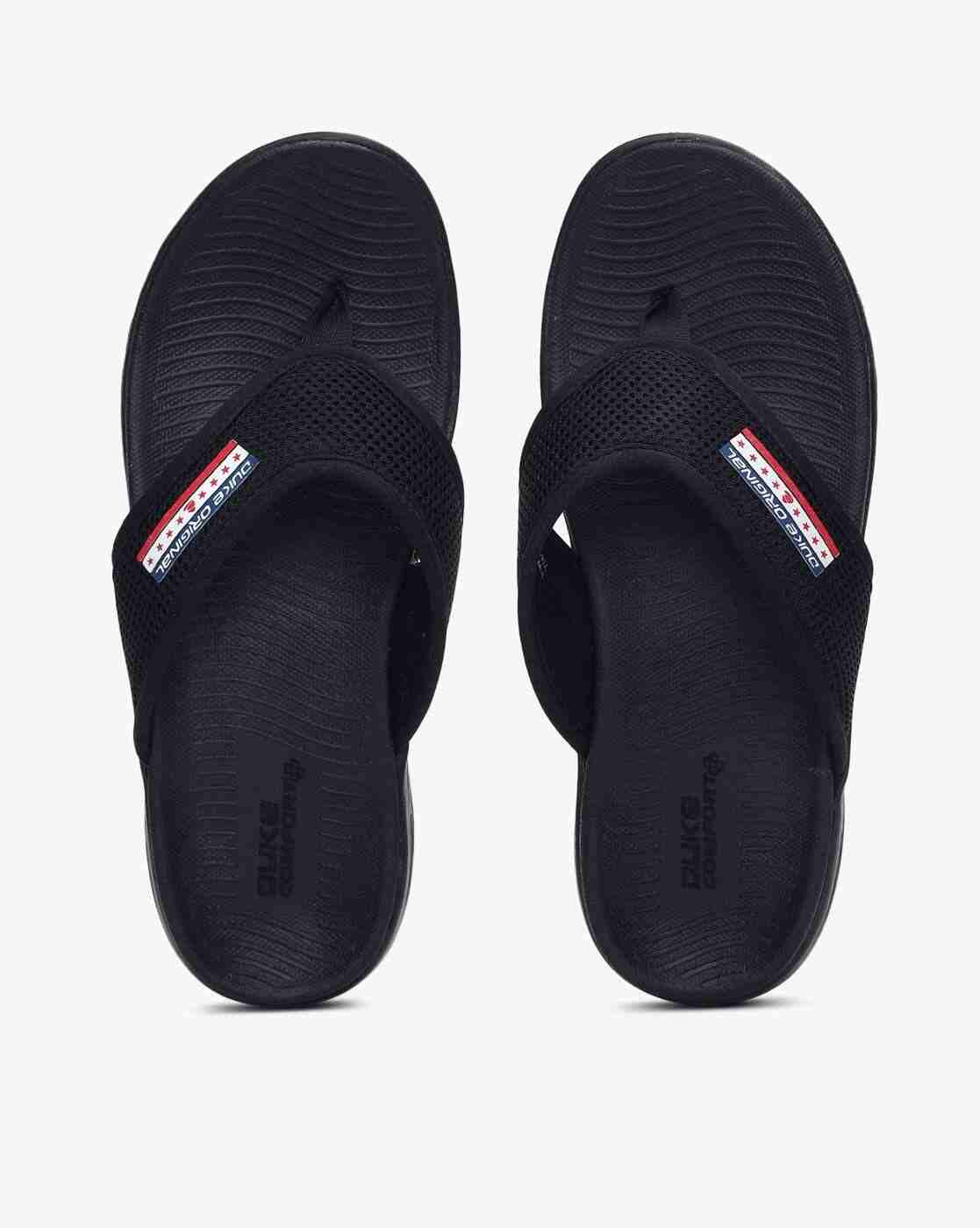 Thong-Strap Slippers with Brand Applique