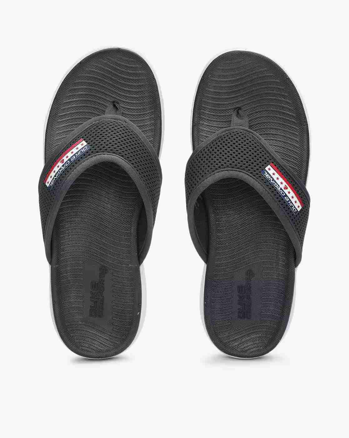 Thong-Strap Slippers with Brand Applique