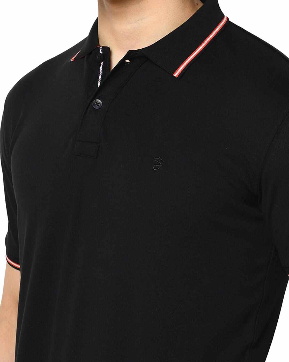 DUKE | Polo T-shirt with Contrast Sleeve Hems|5