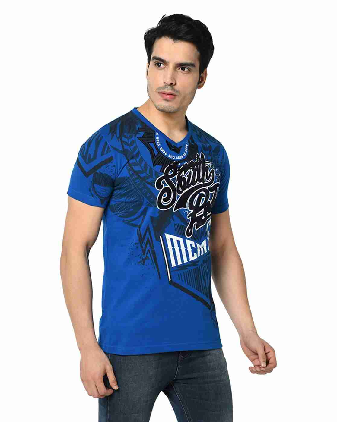DUKE | Graphic PrintV-neck T-shirt|1