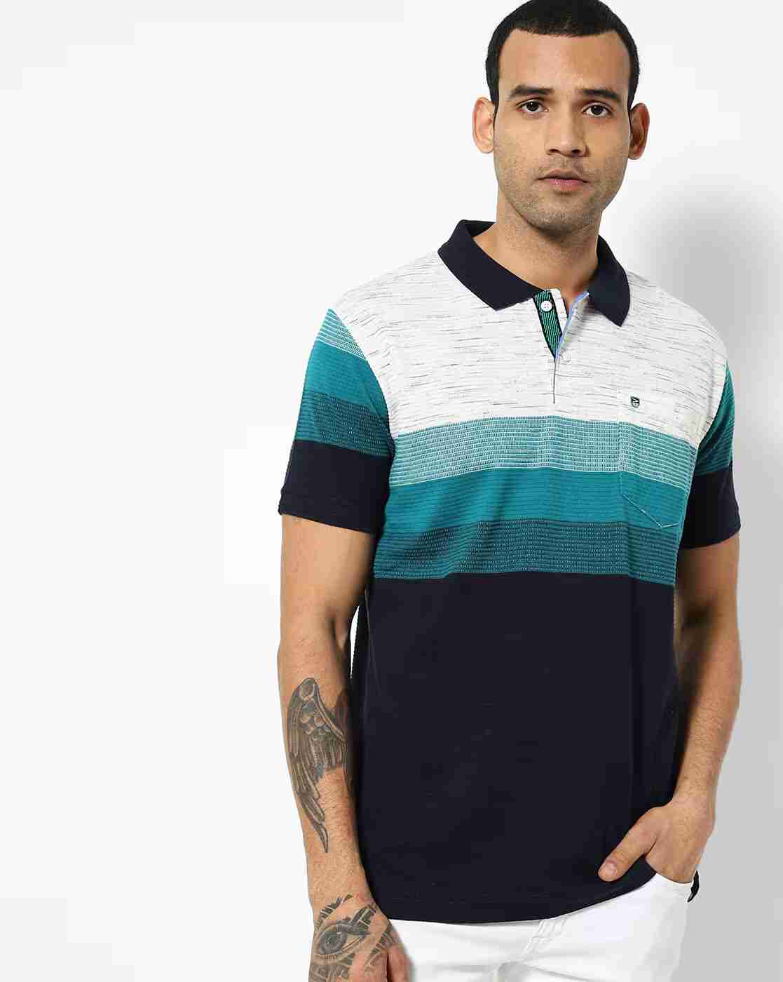 Colourblock Polo T-shirt with Patch Pocket