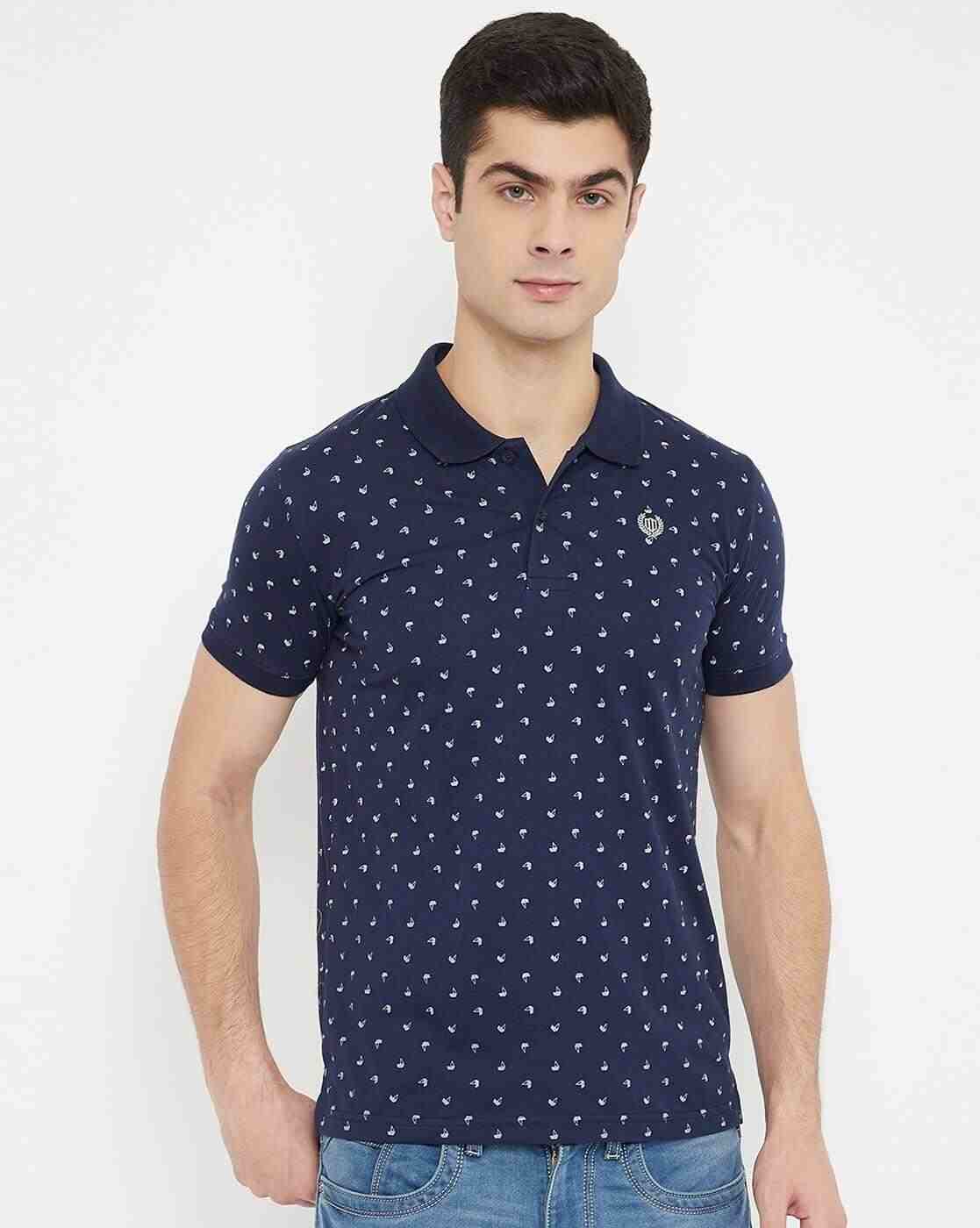 Micro Print Slim Fit Polo T-shirt