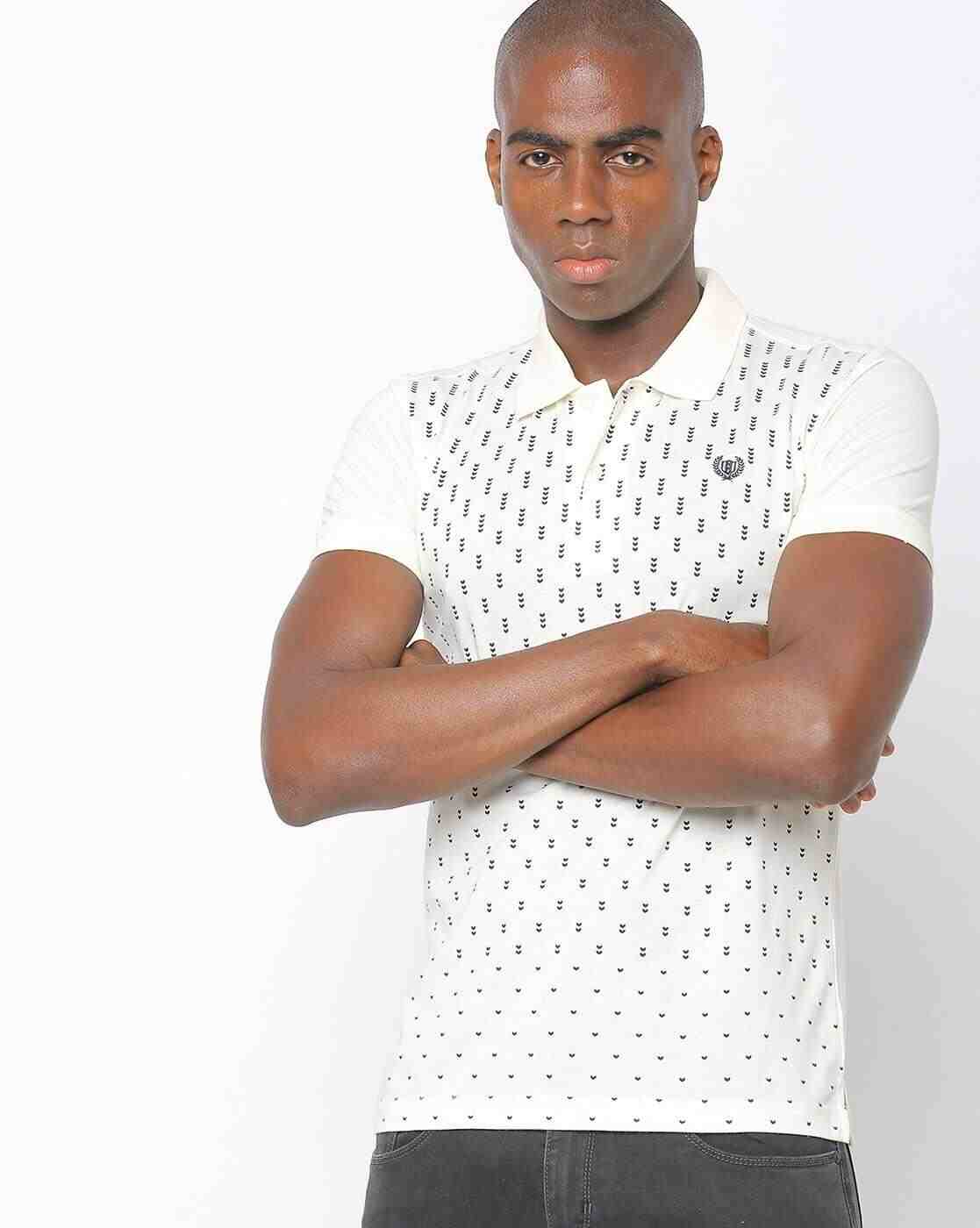 Micro Print Slim Fit Polo T-shirt