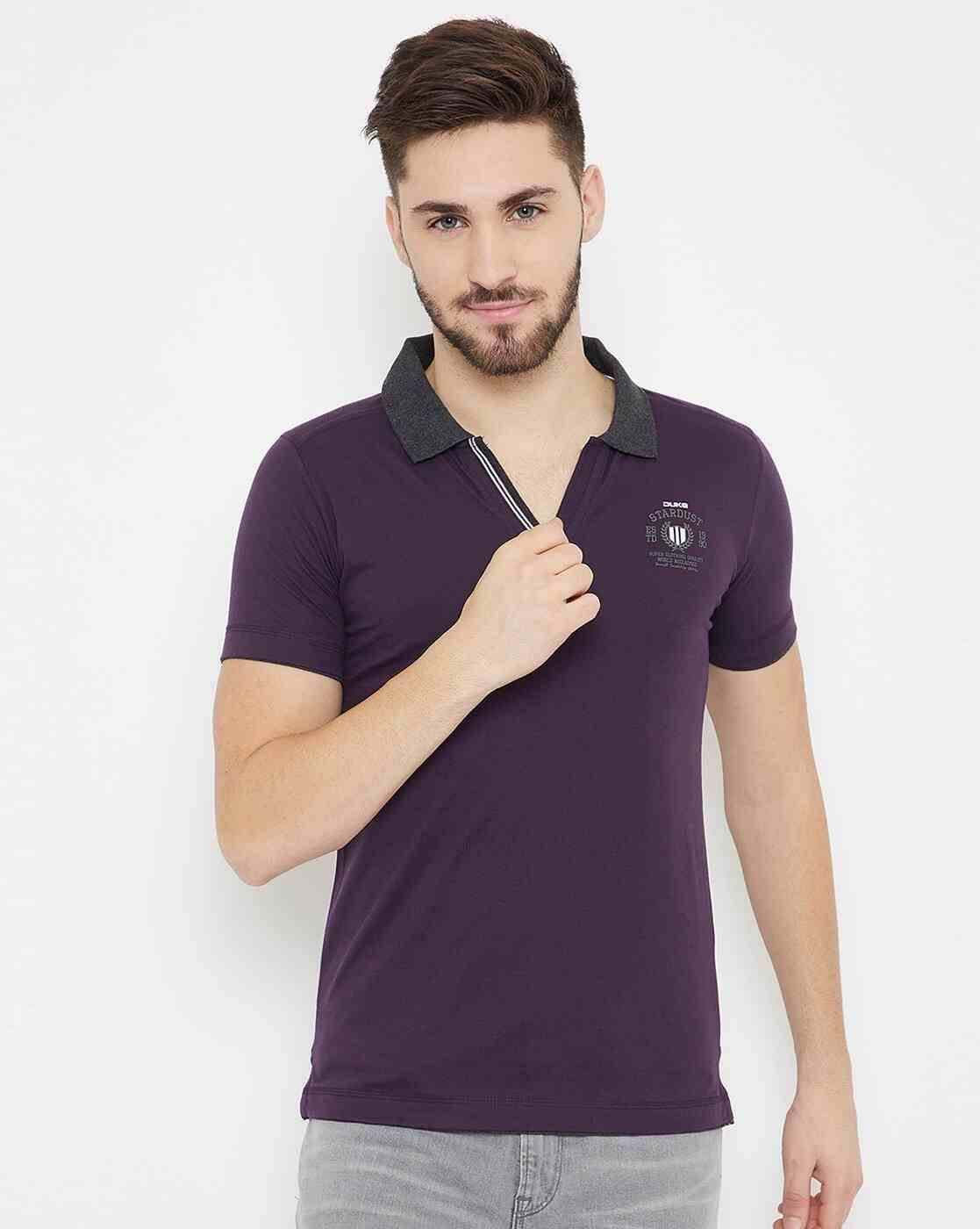 DUKE | Slim Fit Polo T-shirt with Contrast Collar|0
