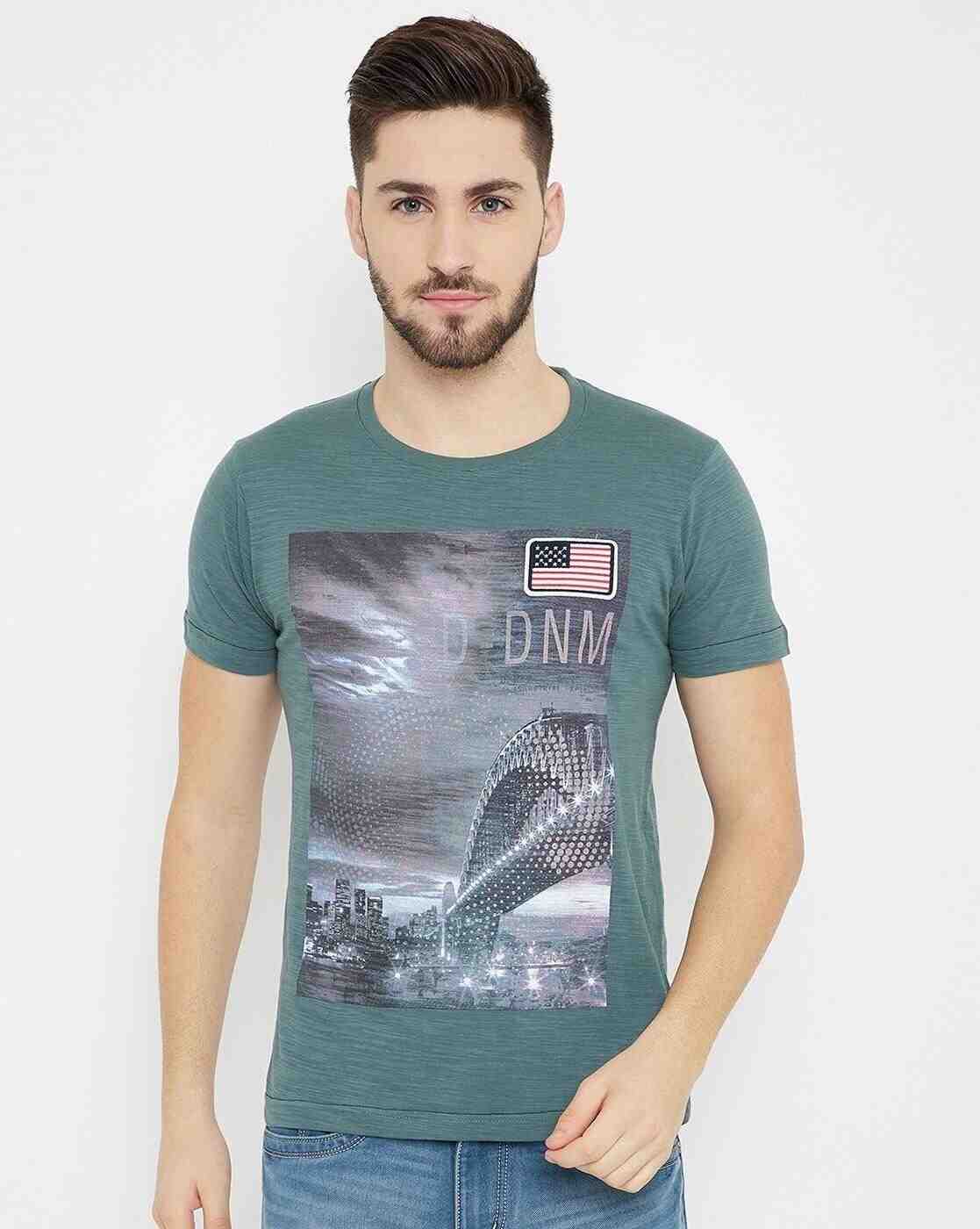Graphic Print Slim Fit Crew-Neck T-shirt