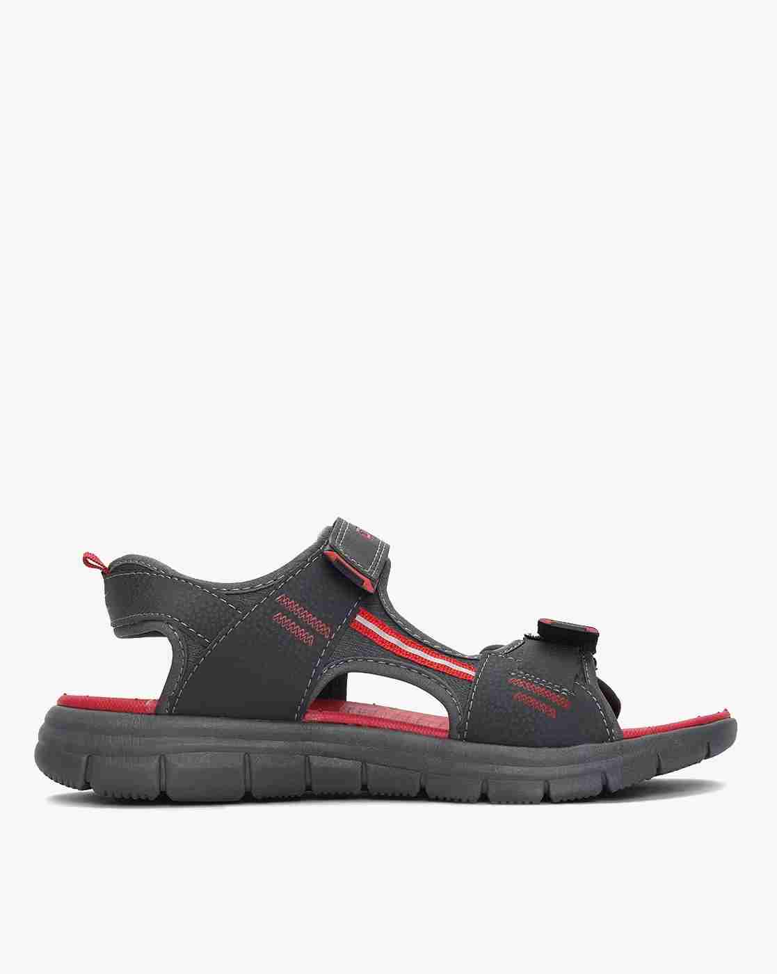 Textured Sandals with Velcro Fastening