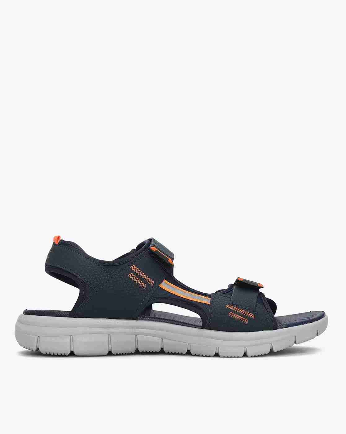 Textured Sandals with Velcro Fastening