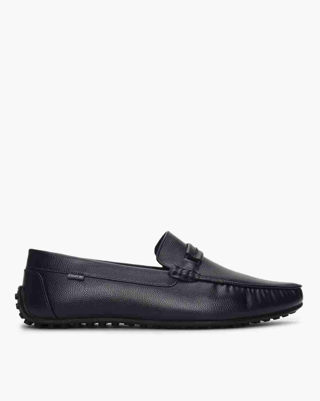 Loafers with Stitched Overlay