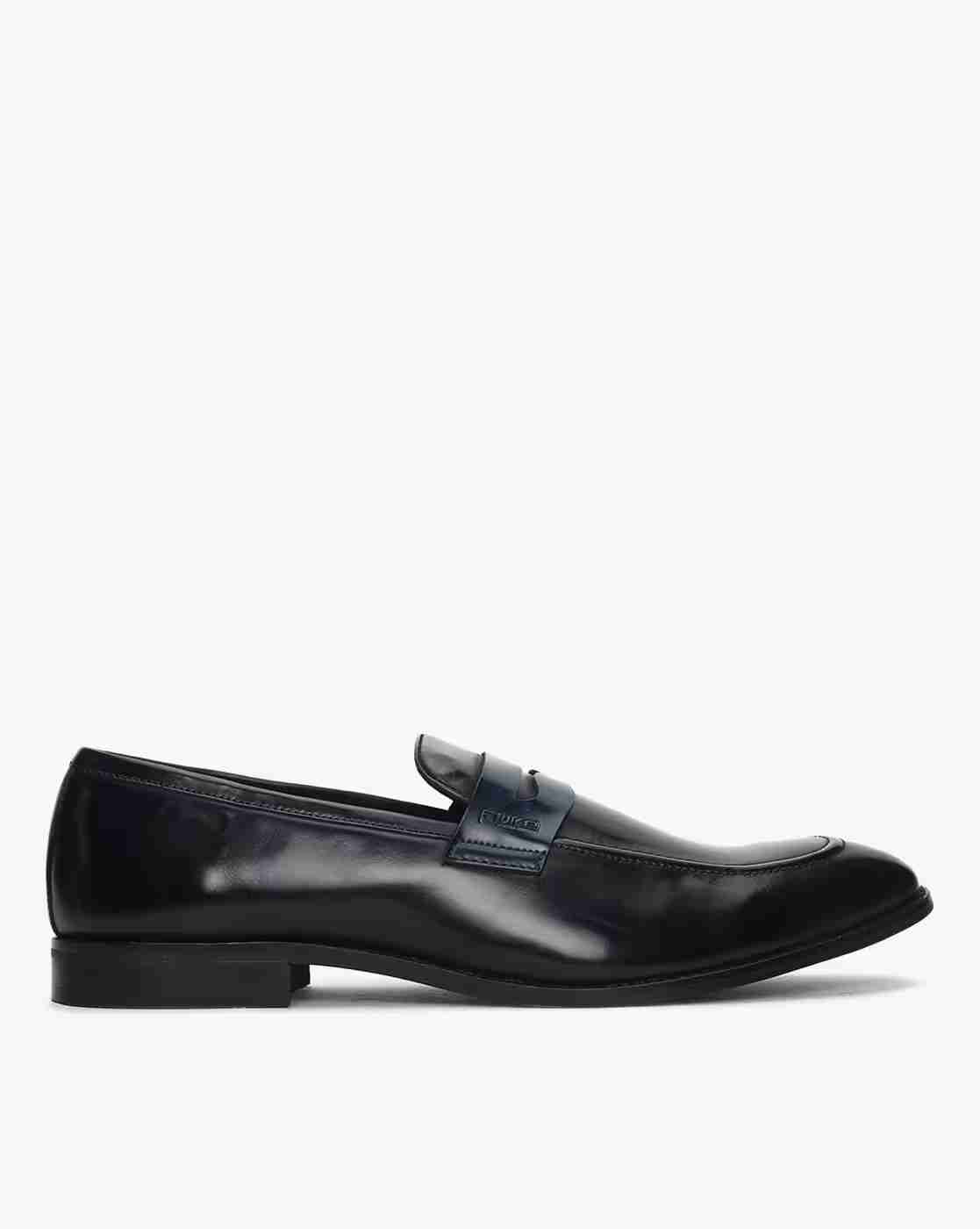 Penny Loafers with Stacked Heel