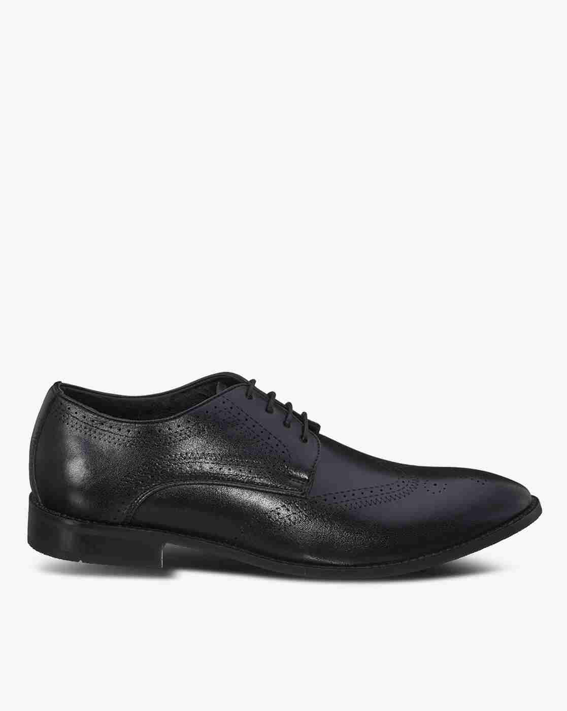 Wing-Tip Derby Shoes with Broguing