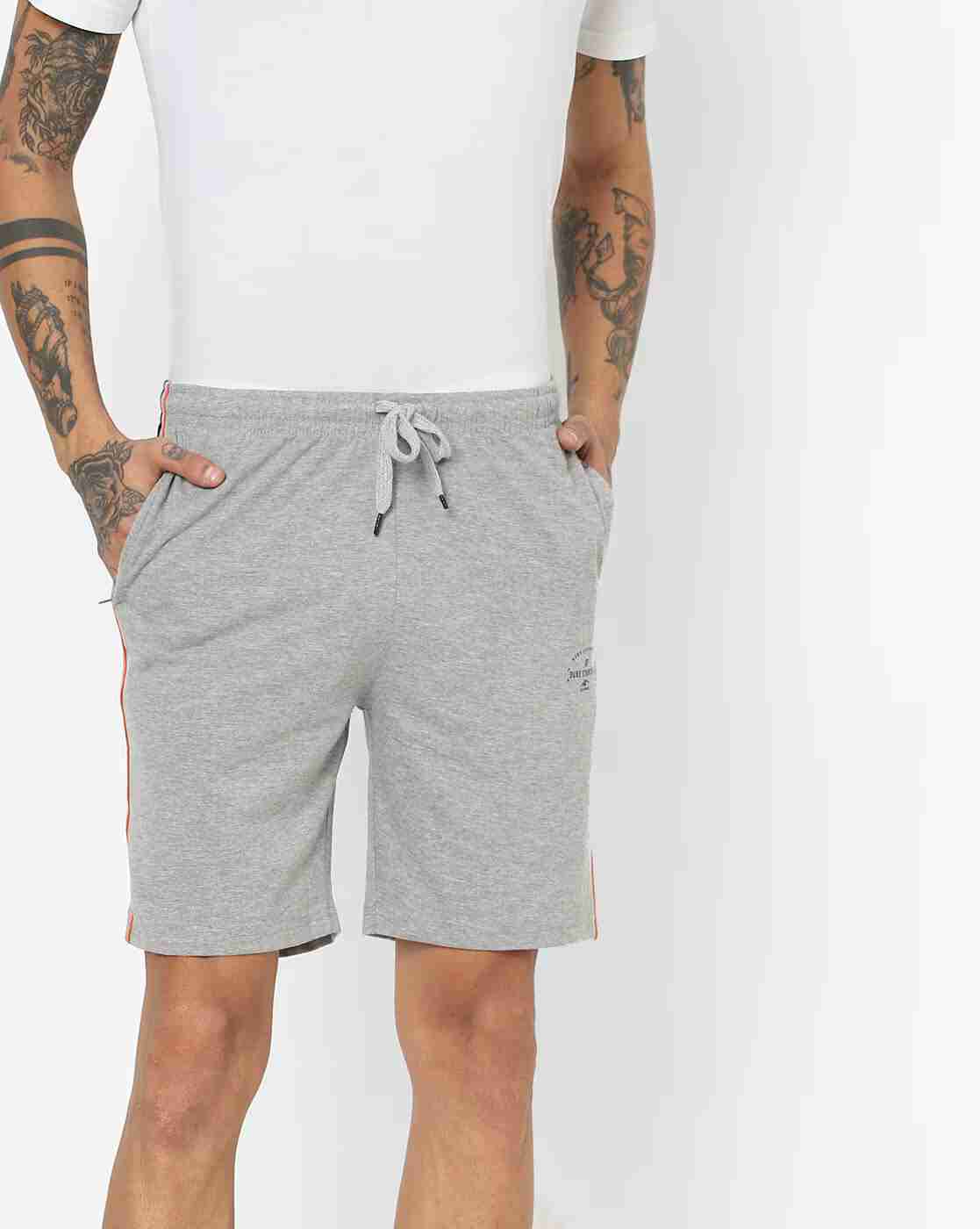 Heathered Shorts with Contrast Piping