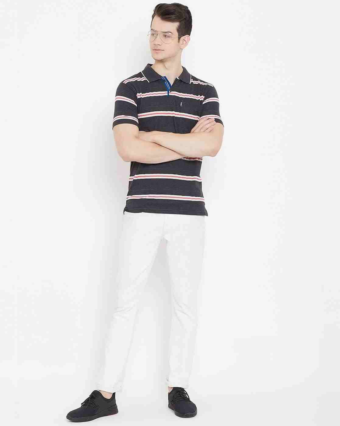 DUKE | Striped Slim Fit Polo T-shirt with Patch Pocket|1