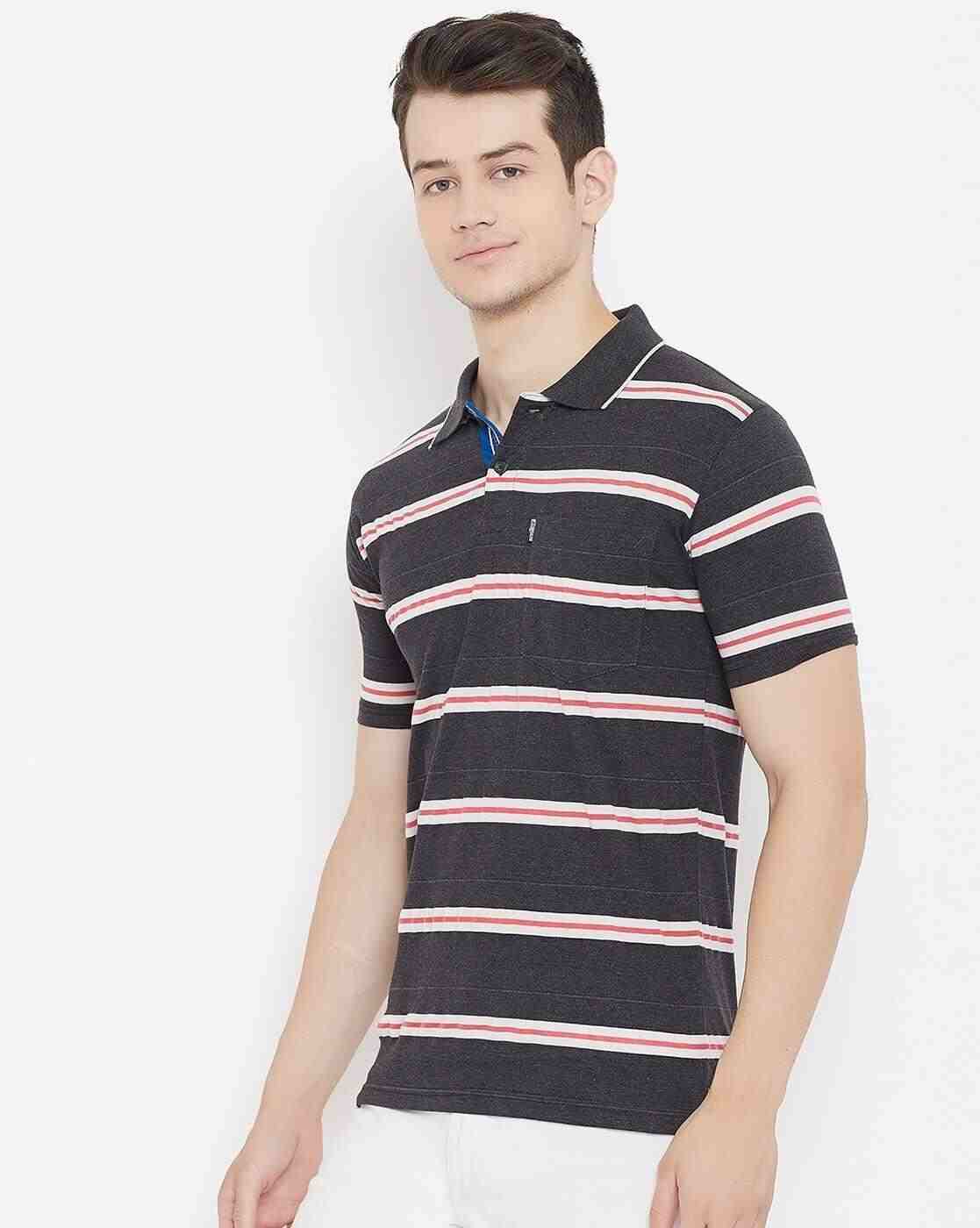 DUKE | Striped Slim Fit Polo T-shirt with Patch Pocket|2