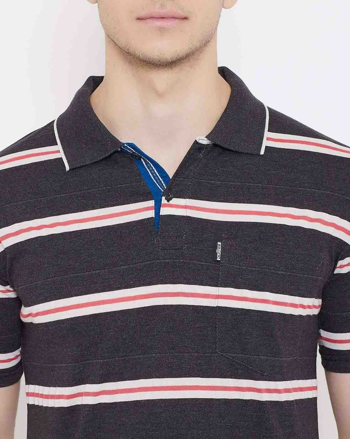 DUKE | Striped Slim Fit Polo T-shirt with Patch Pocket|5