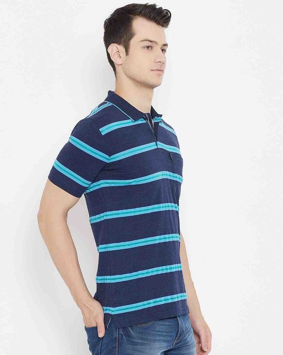 DUKE | Striped Slim Fit Polo T-shirt with Patch Pocket|3