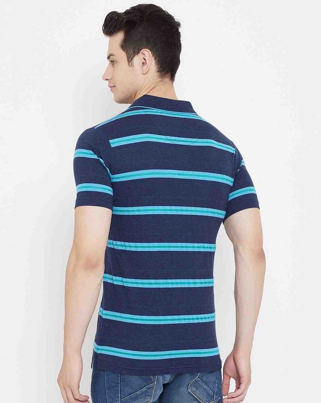 DUKE | Striped Slim Fit Polo T-shirt with Patch Pocket|4