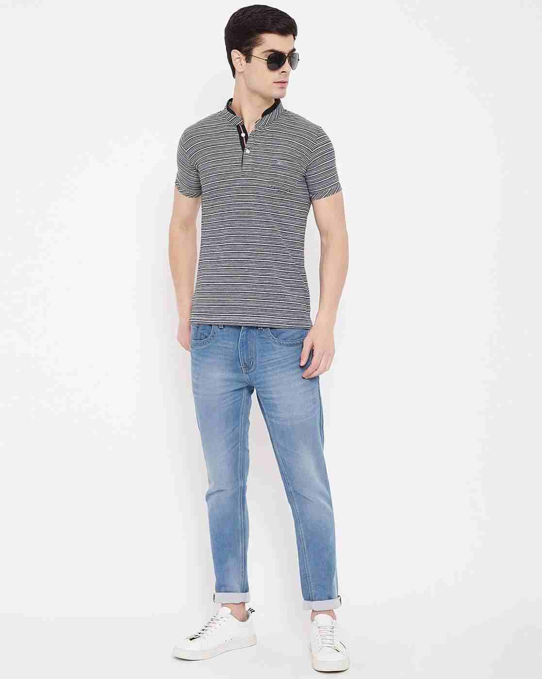 DUKE | Striped Slim Fit Polo T-shirt with Patch Pocket|1