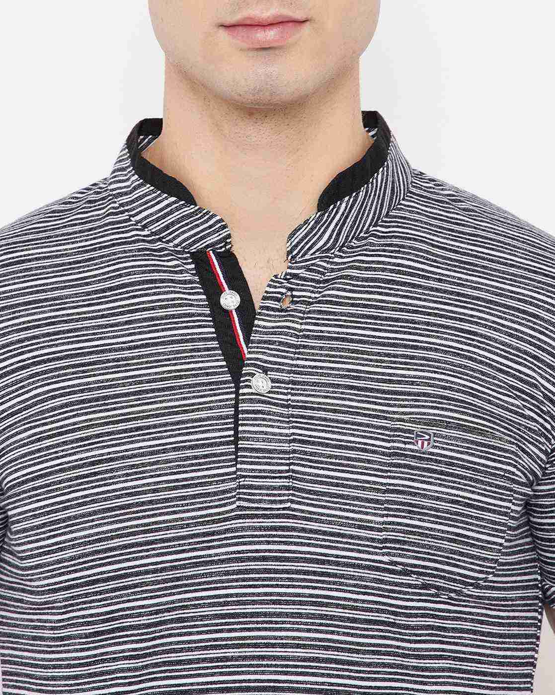 DUKE | Striped Slim Fit Polo T-shirt with Patch Pocket|5
