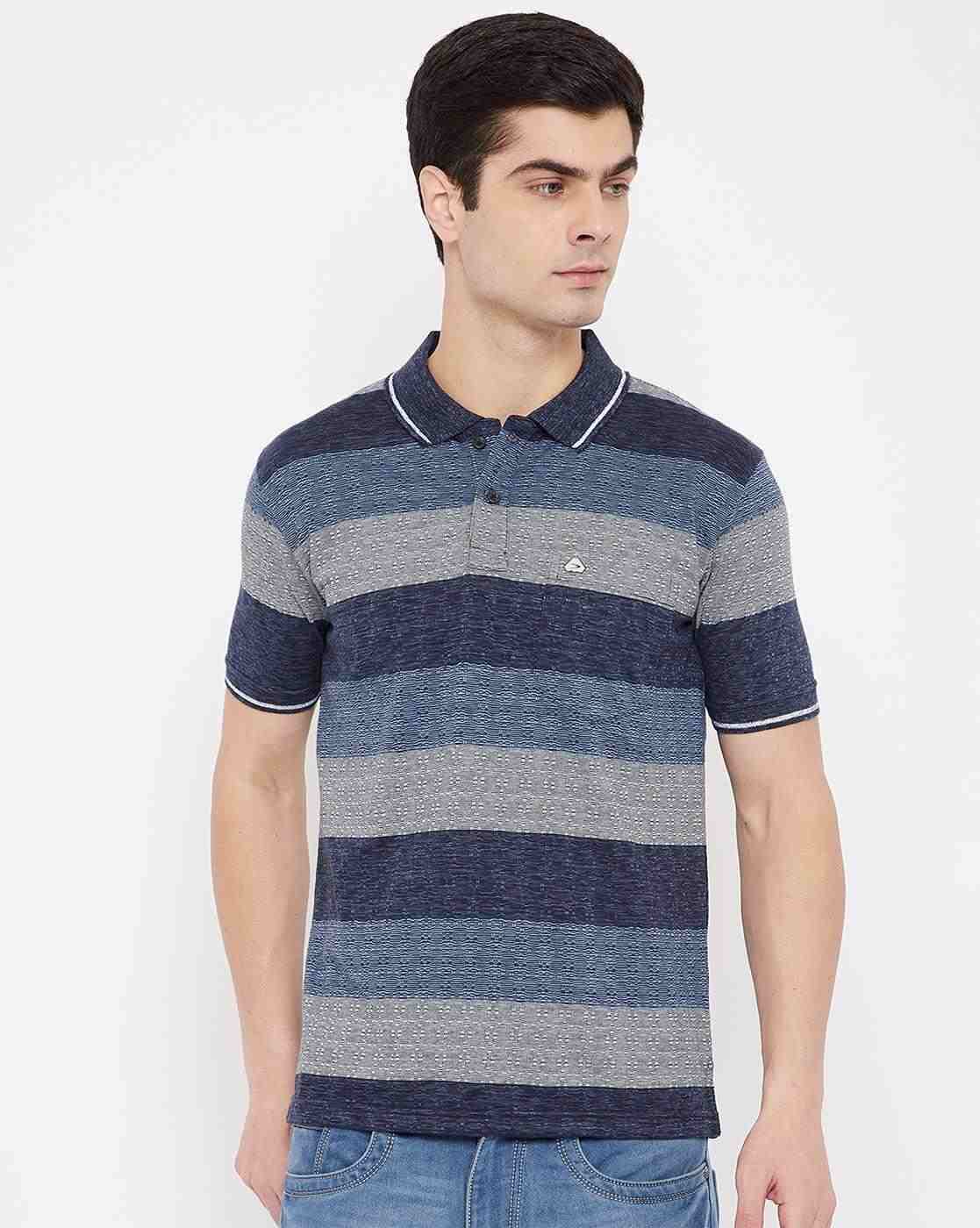 DUKE | Colourblock Striped Slim Fit Polo T-shirt|0
