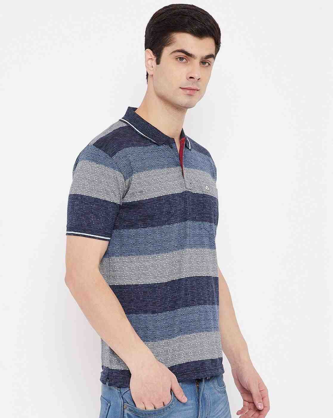DUKE | Colourblock Striped Slim Fit Polo T-shirt|3