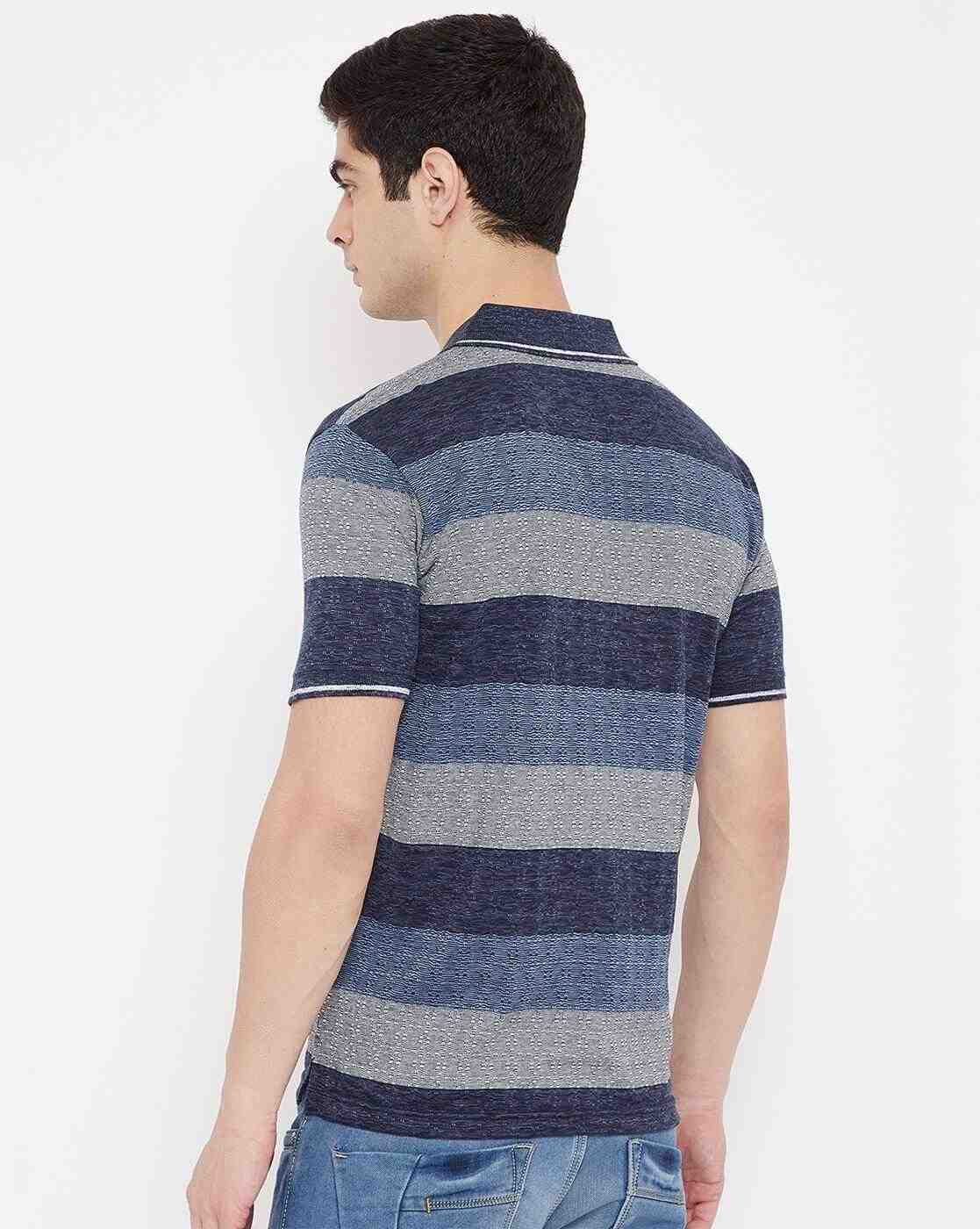 DUKE | Colourblock Striped Slim Fit Polo T-shirt|4