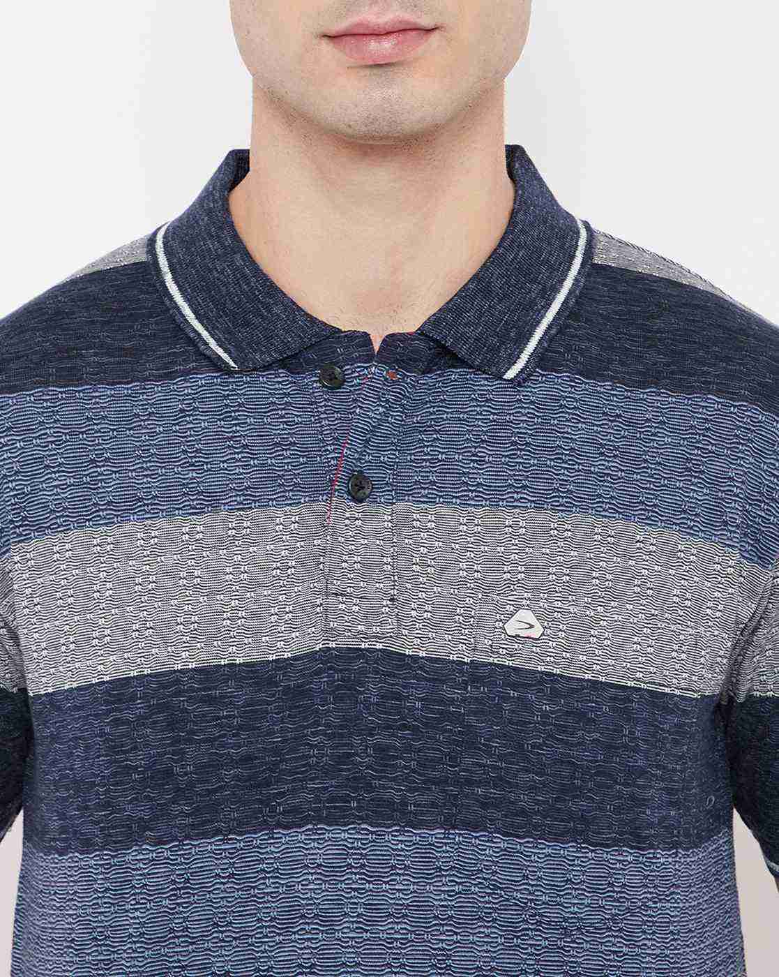 DUKE | Colourblock Striped Slim Fit Polo T-shirt|5