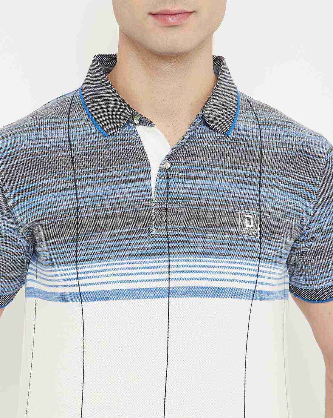 DUKE | Striped Colourblock Slim Fit Polo T-shirt|5
