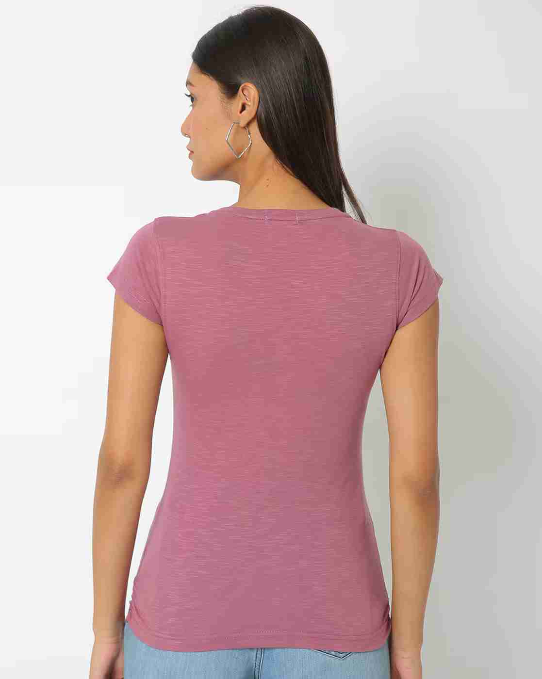 DUKE | Graphic Print Round-Neck T-shirt with Cap Sleeves|1