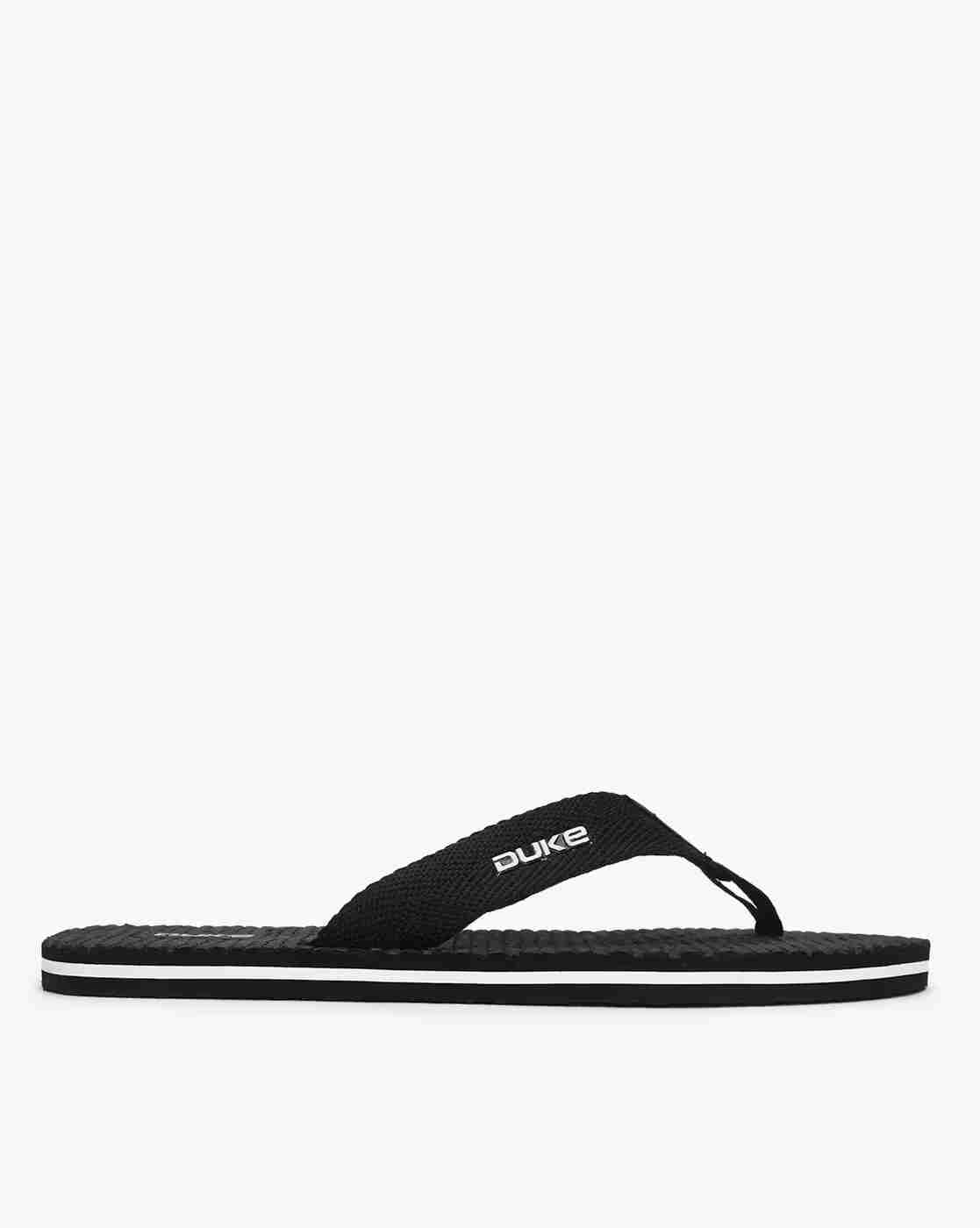 DUKE | Brand Print Thong-Strap Flip Flops